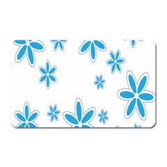 Star Flower Blue Magnet (rectangular)