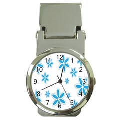 Star Flower Blue Money Clip Watches