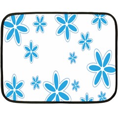 Star Flower Blue Fleece Blanket (mini)