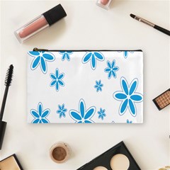 Star Flower Blue Cosmetic Bag (medium)  by Mariart