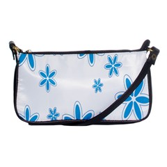 Star Flower Blue Shoulder Clutch Bags by Mariart