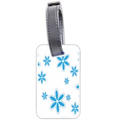 Star Flower Blue Luggage Tags (one Side) 