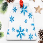 Star Flower Blue Ornament (Bell) Front