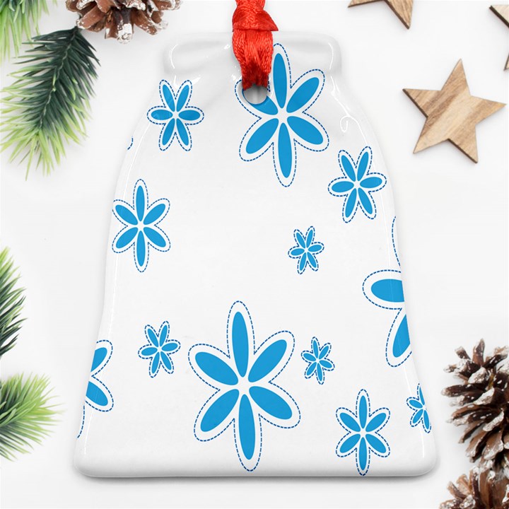 Star Flower Blue Ornament (Bell)