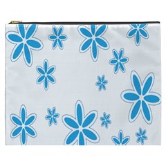 Star Flower Blue Cosmetic Bag (xxxl) 