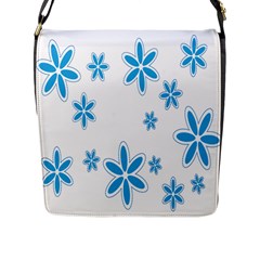 Star Flower Blue Flap Messenger Bag (l) 