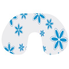 Star Flower Blue Travel Neck Pillows by Mariart