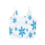 Star Flower Blue Full Print Recycle Bags (S)  Front