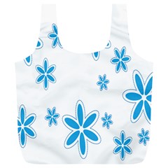 Star Flower Blue Full Print Recycle Bags (l) 