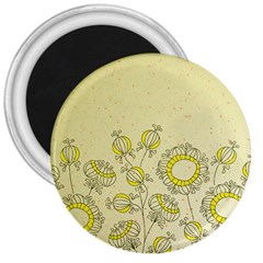 Sunflower Fly Flower Floral 3  Magnets