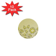 Sunflower Fly Flower Floral 1  Mini Buttons (10 Pack) 