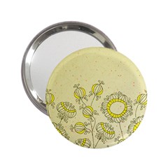 Sunflower Fly Flower Floral 2 25  Handbag Mirrors