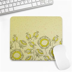 Sunflower Fly Flower Floral Large Mousepads