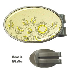 Sunflower Fly Flower Floral Money Clips (oval) 