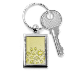 Sunflower Fly Flower Floral Key Chains (rectangle) 