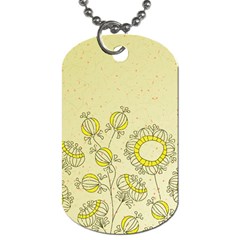 Sunflower Fly Flower Floral Dog Tag (one Side) by Mariart