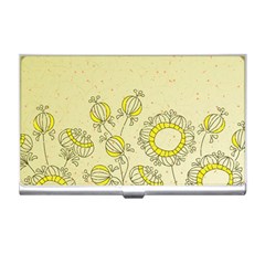 Sunflower Fly Flower Floral Business Card Holders by Mariart