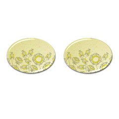 Sunflower Fly Flower Floral Cufflinks (oval) by Mariart