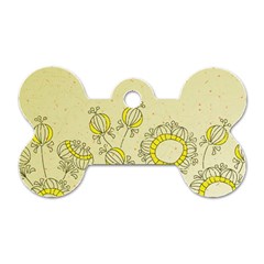 Sunflower Fly Flower Floral Dog Tag Bone (two Sides)