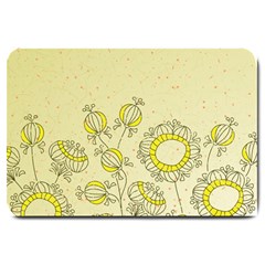 Sunflower Fly Flower Floral Large Doormat 