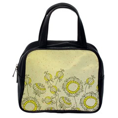 Sunflower Fly Flower Floral Classic Handbags (one Side)