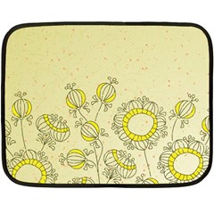 Sunflower Fly Flower Floral Fleece Blanket (mini)