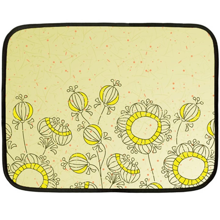 Sunflower Fly Flower Floral Fleece Blanket (Mini)