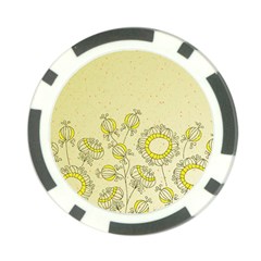 Sunflower Fly Flower Floral Poker Chip Card Guard (10 Pack)