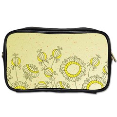 Sunflower Fly Flower Floral Toiletries Bags 2-side