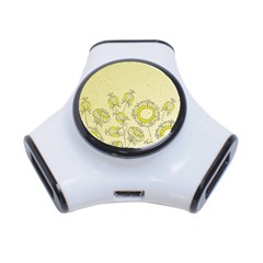 Sunflower Fly Flower Floral 3-port Usb Hub by Mariart