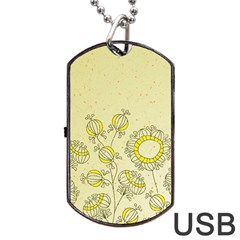 Sunflower Fly Flower Floral Dog Tag Usb Flash (two Sides)