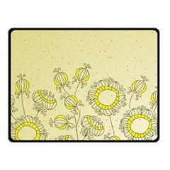 Sunflower Fly Flower Floral Double Sided Fleece Blanket (small) 