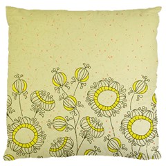 Sunflower Fly Flower Floral Standard Flano Cushion Case (one Side) by Mariart