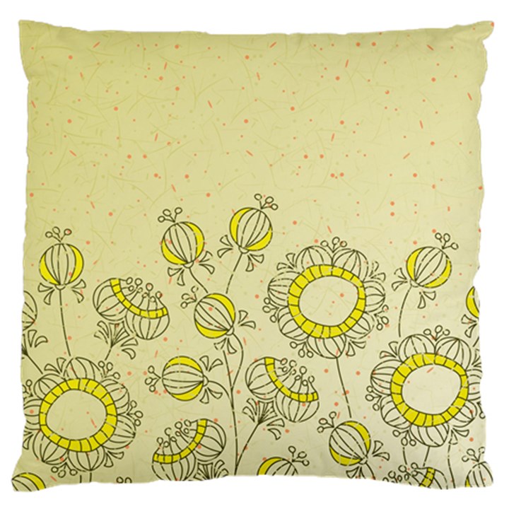 Sunflower Fly Flower Floral Large Flano Cushion Case (One Side)