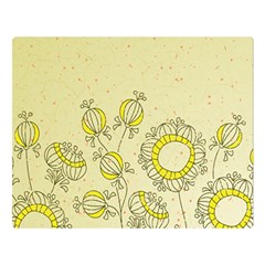 Sunflower Fly Flower Floral Double Sided Flano Blanket (large) 