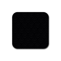 Skin Abstract Wallpaper Dump Black Flower  Wave Chevron Rubber Square Coaster (4 pack) 