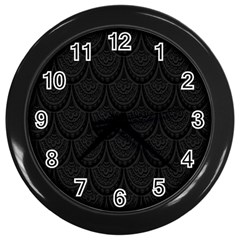 Skin Abstract Wallpaper Dump Black Flower  Wave Chevron Wall Clocks (Black)