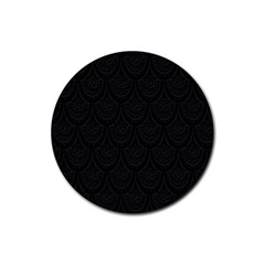 Skin Abstract Wallpaper Dump Black Flower  Wave Chevron Rubber Coaster (Round) 