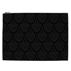 Skin Abstract Wallpaper Dump Black Flower  Wave Chevron Cosmetic Bag (XXL) 