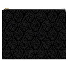 Skin Abstract Wallpaper Dump Black Flower  Wave Chevron Cosmetic Bag (XXXL) 