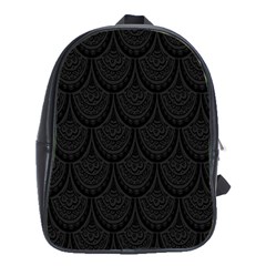 Skin Abstract Wallpaper Dump Black Flower  Wave Chevron School Bag (XL)