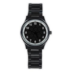 Skin Abstract Wallpaper Dump Black Flower  Wave Chevron Stainless Steel Round Watch by Mariart