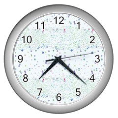 Spot Polka Dots Blue Pink Sexy Wall Clocks (silver) 