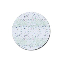 Spot Polka Dots Blue Pink Sexy Rubber Round Coaster (4 Pack) 