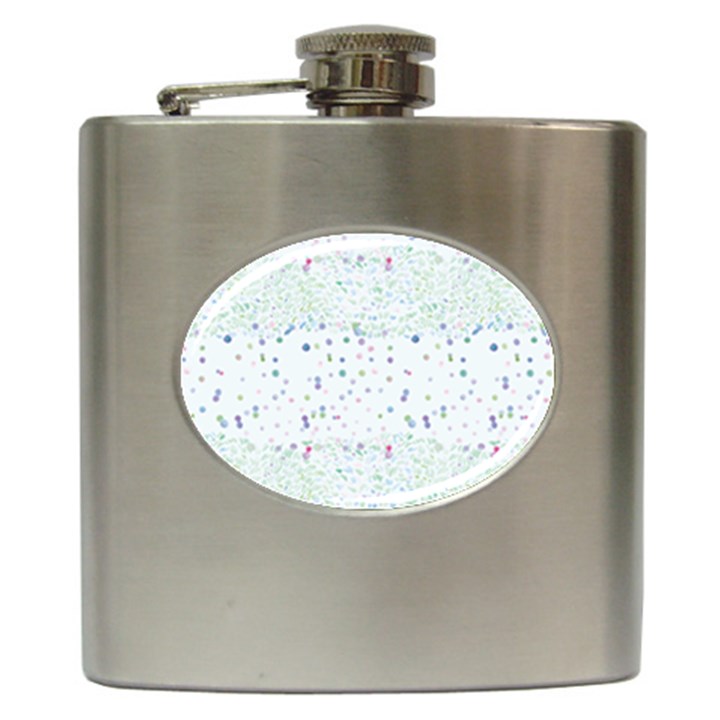 Spot Polka Dots Blue Pink Sexy Hip Flask (6 oz)