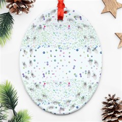 Spot Polka Dots Blue Pink Sexy Ornament (oval Filigree)