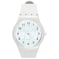 Spot Polka Dots Blue Pink Sexy Round Plastic Sport Watch (m) by Mariart