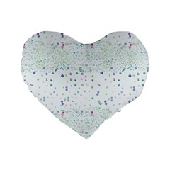 Spot Polka Dots Blue Pink Sexy Standard 16  Premium Heart Shape Cushions