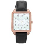 Spot Polka Dots Blue Pink Sexy Rose Gold Leather Watch  Front