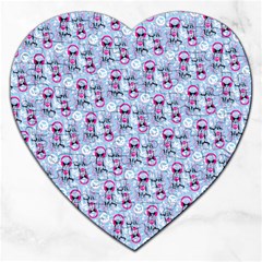 Pattern Kitty Headphones  Jigsaw Puzzle (heart) by iCreate